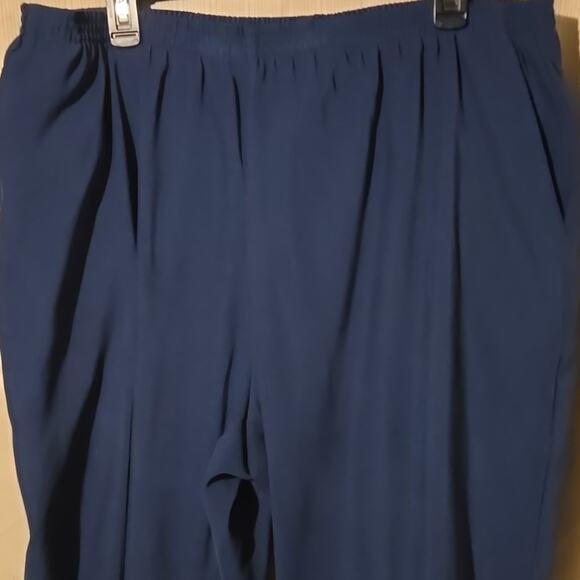 Alfred Dunner Navy Blue Elastic Waist Pants w/ Pockets 18W - Picture 4 of 8